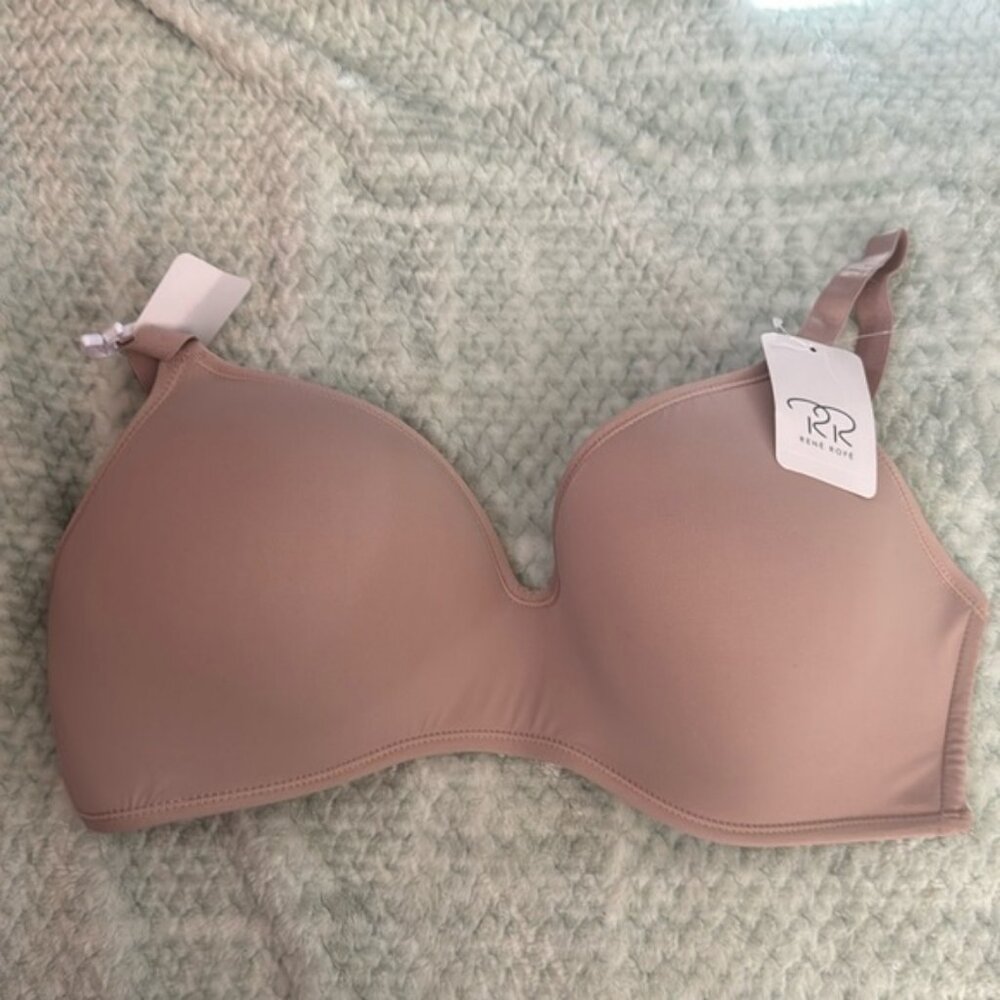NEW Rene Rofe Wire Free Tan Bra Size 38DD
